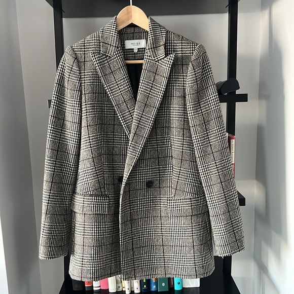Reiss Wool Blend Plaid Blazer, size 6 - Picture 1 of 11
